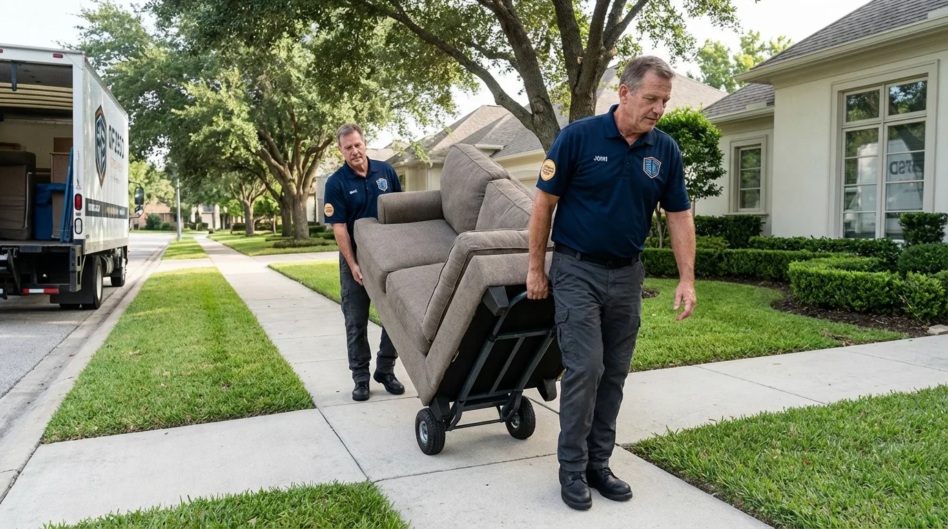 Local residential moving crew loading furniture in Franklin Furnace, OH