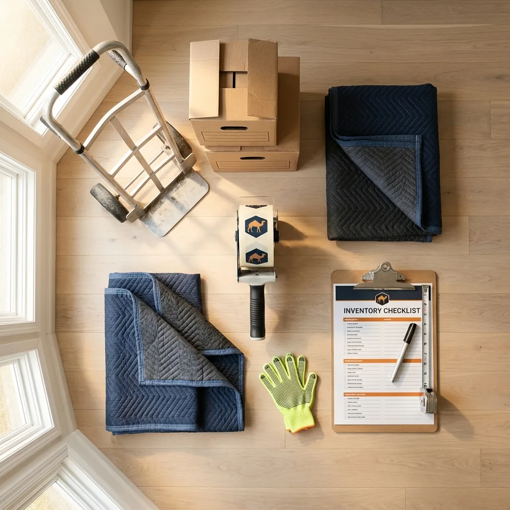 Professional moving supplies and packing materials layout for Franklin Furnace residential relocations